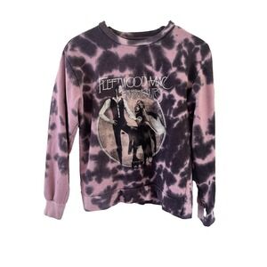 Fleetwood Mac Rumours Tie Dye Sweatshirt Womens Size S Pink Graphic Rock Music